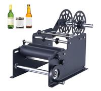 Máquina etiquetadora, manual redonda semiautomática para botellas y latas, velocidad ajustable 20-50 etiquetas/min, adecuada para longitudes de etiqueta de 10-300 mm y anchos de 10-130 mm