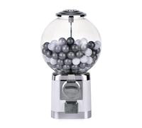 Máquina Expendedora de Bolas con Moneda Mini Dispensador de Cápsulas Gashapon con 100 Bolas para Chicles Dulces Premios Juguetes Uso Hogar Negocio(W)