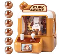Máquina expendedora de Garras para niños Mini máquina expendedora de plástico de carpincho Lindo con 6 Huevos Diversión portátil para Regalos de Fiesta de cumpleaños de Navidad, Adornos de jardín