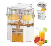 Máquina exprimidora eléctrica de cítricos, exprimidor doble de alta velocidad de 18000 RPM para naranja, limón, lima y pomelo, exprimidor de prensa en frío con potente motor white