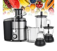 Máquina exprimidora multifunción 4 en 1 de 1,5 L, licuadora totalmente automática para jugo fresco, canal de alimentación de calibre grande de 65 mm para limón, lima, pomelo, naranjas
