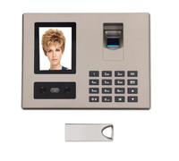 Máquina Fichar de Asistencia,Reloj Biométrico de Asistencia de Huella Dactilar con Sistema Española, 500 Rostros y 1.500 Huellas Dactilares