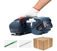 Máquina flejadora eléctrica automática, kit de tensor con pantalla digital de batería de 4000 mAh para correas de PP/PET, herramienta portátil de mano para cajas de embalaje, paletas, cartones