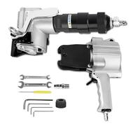 Máquina flejadora neumática de acero, kit portátil de herramientas para flejado dividido, tensor, cortador y sellador, máquina flejadora y empaquetadora para correa metálica(19mm)