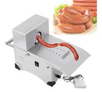 Máquina for embutir salchichas comercial, embutidora eléctrica, dispositivo de anudado y atado de chorizo de acero inoxidable for tripas de 50 mm, dos modos, máquina flejadora for embutidos