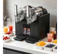 Máquina for hacer bebidas congeladas granizadas de doble tanque de 380 W, con pantalla táctil y 7 modos, servicio suave en 30 a 45 minutos, uso doméstico y comercial