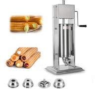Máquina for Hacer Churros Comercial,Máquina Manual for Hacer Donas Españolas De Acero Inoxidable De 5L/7L,Dispensadores De Crema Con Cadera Con Boquillas De 4 Piezas for Restaurantes Caseros Cafetería