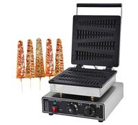 Máquina for hacer gofres comercial de 1750 W, gofrera antiadherente con forma de árbol de pino, 4 piezas, con control de temperatura y tiempo, for el hogar, panadería