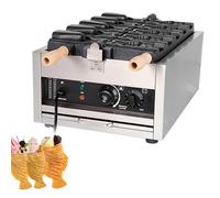 Máquina for hacer gofres de mermelada o helado, revestimiento antiadherente, plancha for hacer gofres de pescado Taiyaki de uso comercial, máquina eléctrica, máquina for hacer gofres de acero inoxidab