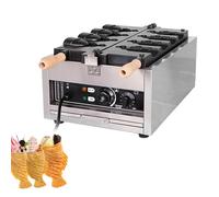 Máquina for hacer gofres de mermelada o helado, revestimiento antiadherente, plancha for hacer gofres de pescado Taiyaki de uso comercial, máquina eléctrica, máquina for hacer gofres de acero inoxidab