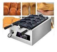 Máquina for hacer wafles con forma de zapato, eléctrica, de acero inoxidable, con revestimiento antiadherente, ideal for panaderías, restaurantes, quioscos y cantinas.(4 Mold)