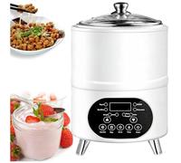 Máquina for hacer yogur, 8L/12L de acero inoxidable de gran capacidad for hacer yogur con temporizador inteligente, yogur griego casero, control automático de temperatura, for hoteles(White,12L)