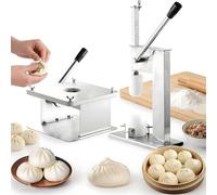 Máquina formadora de bollos, molde de bollos rellenos al vapor para el hogar y el comercio, manual de acero inoxidable Baozi Maker con 3 moldes