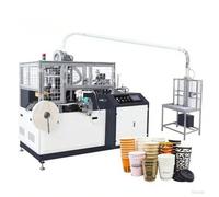 Máquina formadora de vasos de papel totalmente automática, máquina ultrasónica de alta velocidad de 2 a 16 onzas con apilamiento y embalaje automáticos, 70-120 unidades/minuto para café, té, jugo y