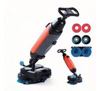 Máquina fregadora de pisos comercial de 17", pulidora y limpiadora de pisos de alta resistencia con cepillos giratorios de 360°, cobertura de 13000 pies cuadrados/H, para áreas grandes