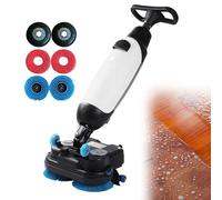 máquina fregadora, fregadora autopropulsada, Ancho de limpieza 17", cepillos dobles, Cabezal giratorio 360°, máquina de limpieza de suelos, Para uso doméstico, oficina , hotelero White-6PieceSet