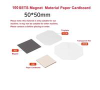 Máquina giratoria for prensar insignias de refrirador cuadradas de 50x50mm, máquina cortadora de papel con insignia de Metal, piezas de Material magnético de goma, 100 Uds.(100PCS Material Only)