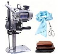 Máquina industrial de corte de tela multiusos, cortadora vertical de cuchilla recta con afilado automático y cuchilla de 10 pulgadas, para corte de cuero y alfombras en talleres(15in)