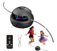 Máquina Inteligente para Saltar la Cuerda, Máquina Automática de la Cuerda, conteo automático, Ajustable 1-10 Nivel de Velocidad, Cuerda de Saltar Recargable con Control Remoto para niños (Negro)
