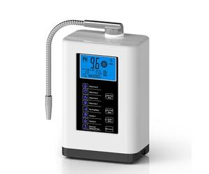 Máquina ionizadora de agua alcalina, máquina de agua pH 4-10.5 para agua alcalina y ácida, 5 placas de titanio, hasta -500 mV ORP, filtro de 8,000 L, 7 ajustes de agua, limpieza automática, voz