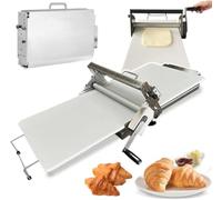 Máquina laminadora de masa manual con grosor ajustable, construcción de acero inoxidable para pizza, croissants, pastelería y preparación de fondant