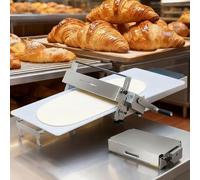 Máquina laminadora de masa manual con grosor ajustable y construcción de acero inoxidable para hornear en casa y comercial