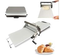 Máquina laminadora de masa manual con herramienta de laminación de grosor ajustable para panadería, pizza y croissant, diseño plegable de acero inoxidable para uso doméstico y comercial