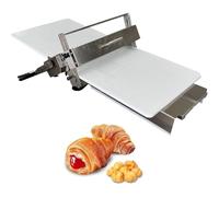 Máquina laminadora de masa manual, laminadora de masa para encimera con grosor ajustable, acero inoxidable, rodillo de masa plegable para uso doméstico y comercial