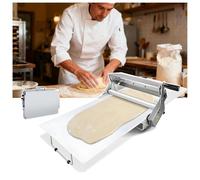 Máquina laminadora de masa plegable manual para uso comercial y doméstico, laminadora de masa compacta con tablero laminador, acero inoxidable, grosor ajustable de 0 a 27 mm, para hacer masa de dulce