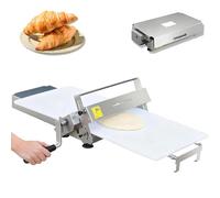 Máquina laminadora de masa, rodillo de masa manual con tableros laminadores, laminador de acero inoxidable, grosor ajustable de 0 a 25 mm para uso doméstico y comercial