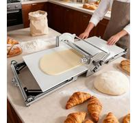 Máquina laminadora de masa y rodillo de repostería, plegable de acero inoxidable con control de grosor de 2 a 30 mm para cruasanes, pan danés, masa de pizza y pasta fresca