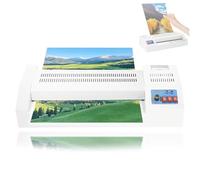 Máquina laminadora de rodillos en caliente y frío, laminadora automática de película de 320 mm, equipo de laminado de oficina con precalentamiento de 3 a 5 minutos