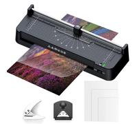 Máquina Laminadora Térmica A3, Máquina Laminadora de Escritorio con Perforadora de Papel, Redondeadora de Esquinas, Ideal Para El Hogar, La Oficina y La Escuela