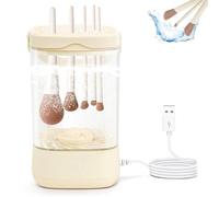 Máquina limpiadora automática de brochas de maquillaje, limpieza profunda con mango colgante y cable USB para secar brochas de maquillaje para todos los tamaños de brochas de maquillaje para mujeres