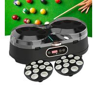 Máquina limpiadora de bolas de piscina 2 en 1, máquina de limpieza automática de pulido con placas giratorias dobles y forros de lana pura, panel táctil LCD