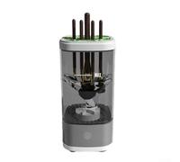 Máquina limpiadora de brochas de maquillaje, lavadora giratoria automática para brochas cosméticas, secado rápido en cuestión de segundos, diseño portátil con collares de varios tamaños, 16 x 9 x 9 cm