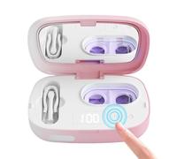 Máquina Limpiadora De Lentillas Ultrasónico Lentes 4 Modos Temporizador | Limpiador de Lentillas Recargable En oficina, escuela, camping, Rosa B