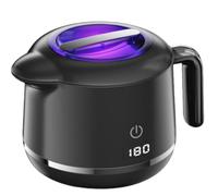 Máquina limpiadora de retenedores ultrasónica, frecuencia ultrasónica de 42 kHz, 2 modos de limpieza, capacidad de 180 ml adecuada para dentaduras postizas, protectores nocturnos y aparatos den black