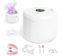 Máquina limpiadora de retenedores ultrasónicos, cápsula de limpieza dental de 45 kHz con temporizador digital para prótesis, protectores bucales, protectores nocturnos, alineadores, cepillo de dientes