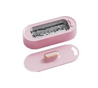 Máquina limpiadora ultrasónica de diamante borracho, limpieza de joyas 48 kHz, 2 modos de limpieza, interior de acero inoxidable 304, para joyas, anteojos, dentaduras postizas (rosa)