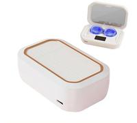 Máquina limpiadora ultrasónica de lentes de contacto con luz azul, limpiador ultrasónico recargable, estuche portátil para lentes de contacto y herramienta aplicadora para el hogar, viajes, negocios