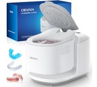 Máquina limpiadora ultrasónica de retención de 30 W, IPX7, impermeable, cúpula de dentadura dental de 45 kHz con luz UV, 3 modos, temporizador digital para protector nocturno, protector bucal