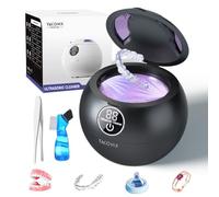 Máquina limpiadora ultrasónica de retención dental de 45 kHz, con 3 modos y temporizador digital, protector bucal para limpieza de prótesis, protector nocturno, alineador, aparatos ortopédicos