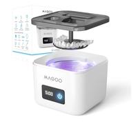 Máquina limpiadora ultrasónica de retenedores, limpiador de dentaduras dentales, limpiador dental y de joyas todo en uno para alineadores, protectores nocturnos, dentaduras postizas, aparatos