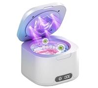 Máquina limpiadora ultrasónica de retenedores, limpiador ultrasónico de dentaduras postizas de 49 kHz para retenedor, protector bucal, alineador, cabezal de cepillo de dientes, máquina de limpieza