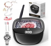 Máquina limpiadora ultrasónica de retenedores, limpiador ultrasónico portátil de 42 kHz, limpiador ultrasónico de joyas de 130 ml para retenedor dental, protector bucal, reloj, anillo, diamante, uso