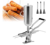 Máquina llenadora de donas con 4 tubos para postres de gelatina y churro, equipo de cocina comercial de acero inoxidable