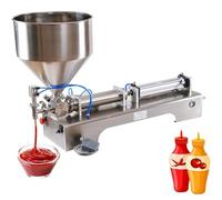 Máquina Llenadora De Líquidos Neumática Horizontal De 5 a 1500 Ml,Máquina Llenadora De Pasta Uso con Tolva De 35L,Llenadora De Pistón De Acero Inoxidable,para Cremas,Champús,200ml