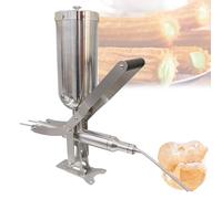 Máquina llenadora manual de donas de 5 l, inyectora de gelatina para donas, máquina de acero inoxidable para rellenar churros y crema de gelatina para cocinas de restaurantes(4 Filling Pipes)