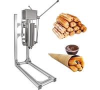 Máquina manual comercial para hacer churros con 6 moldes, acero inoxidable vertical Churrera para restaurantes y tiendas de aperitivos